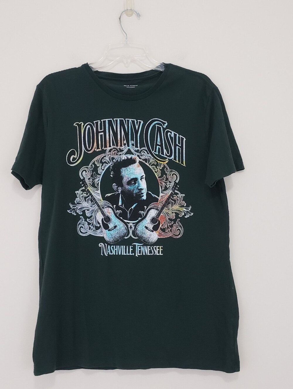 Johnny Cash Nashville Tenesse Country Music Concert Tee T Shirt Medium Green